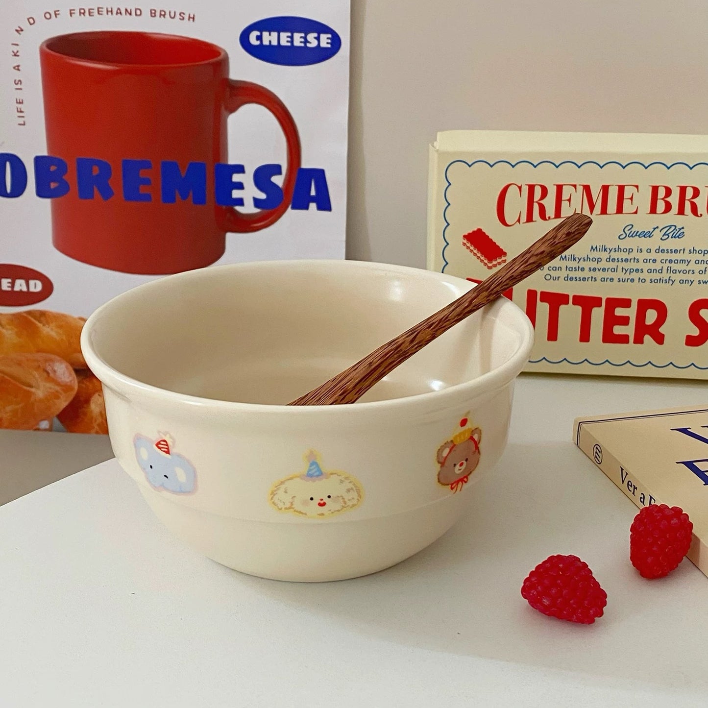 Cartoon-Themed Ceramic Bowls – Perfect for Breakfast & Snacks