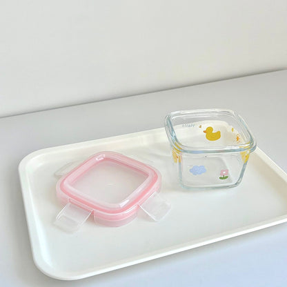 Mini Cute Duck Glass Food Storage Containers | Microwave & Dishwasher Safe