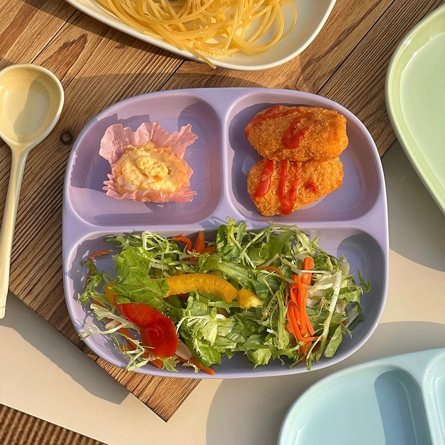 Ceramic Divided Breakfast Plate | 8.5-Inch Pastel Sectioned Dish