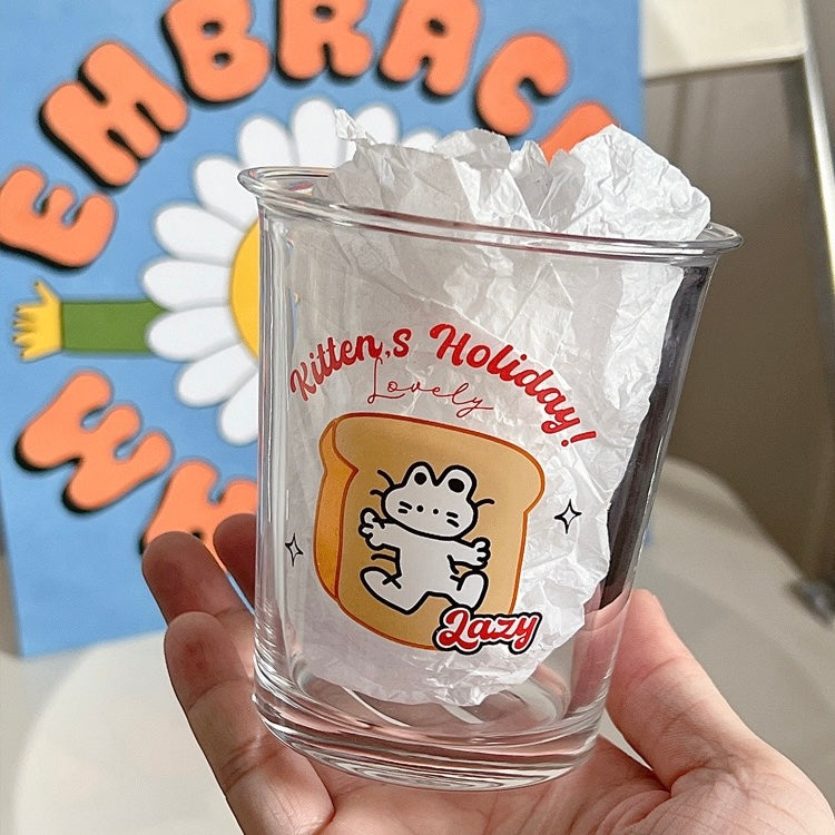Adorable Bread Cat Glass Mug | Variety in Style, Perfect Gift Choice, 350ML Capacity