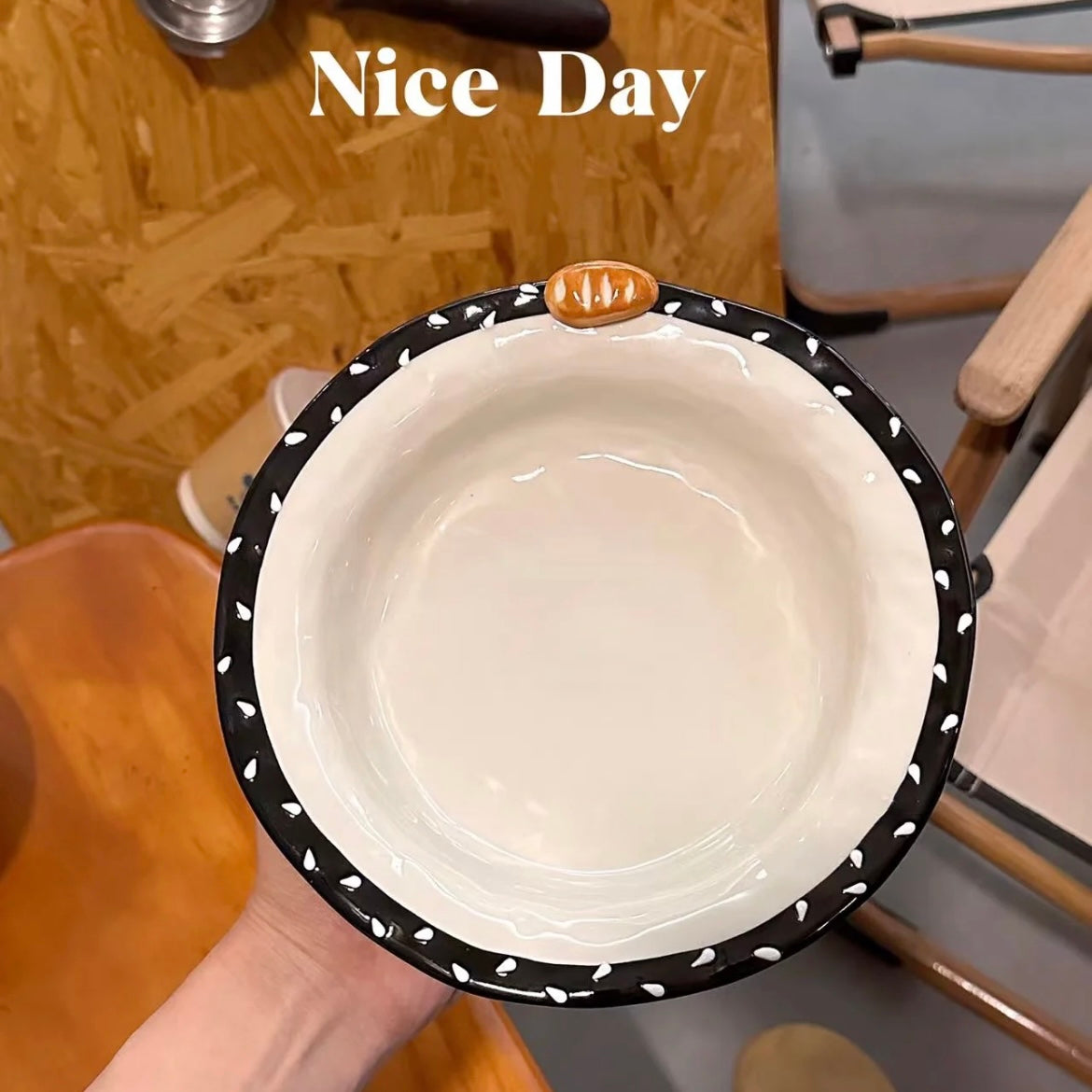 Black & White Sesame Bread Series Dinnerware Set | Chic & Functional Dining Set