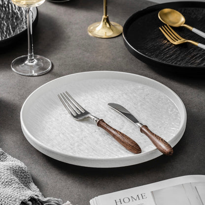 10-Inch Deep Ceramic Plate | Elegant Rock Pattern Design