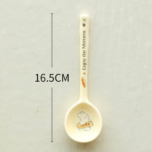 Bread Bunny Ceramic Spoon | Cute & Cozy Spoon, 4 Adorable Designs