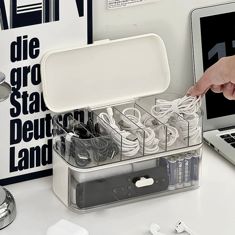 Desk Organizer for Cables and Chargers | Durable PP Plastic