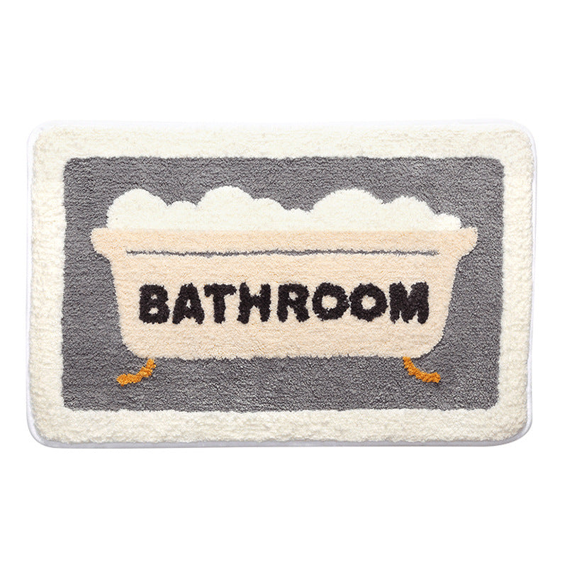 Gray Bathtub Plush Bathroom Rug - Size 40x60cm / 50x80cm | Super Absorbent