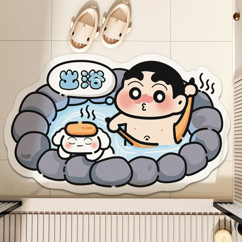 Crayon Shin-chan Shower Bathroom Absorbent Mat - Size 40x67cm | Quick-Drying and Absorbent
