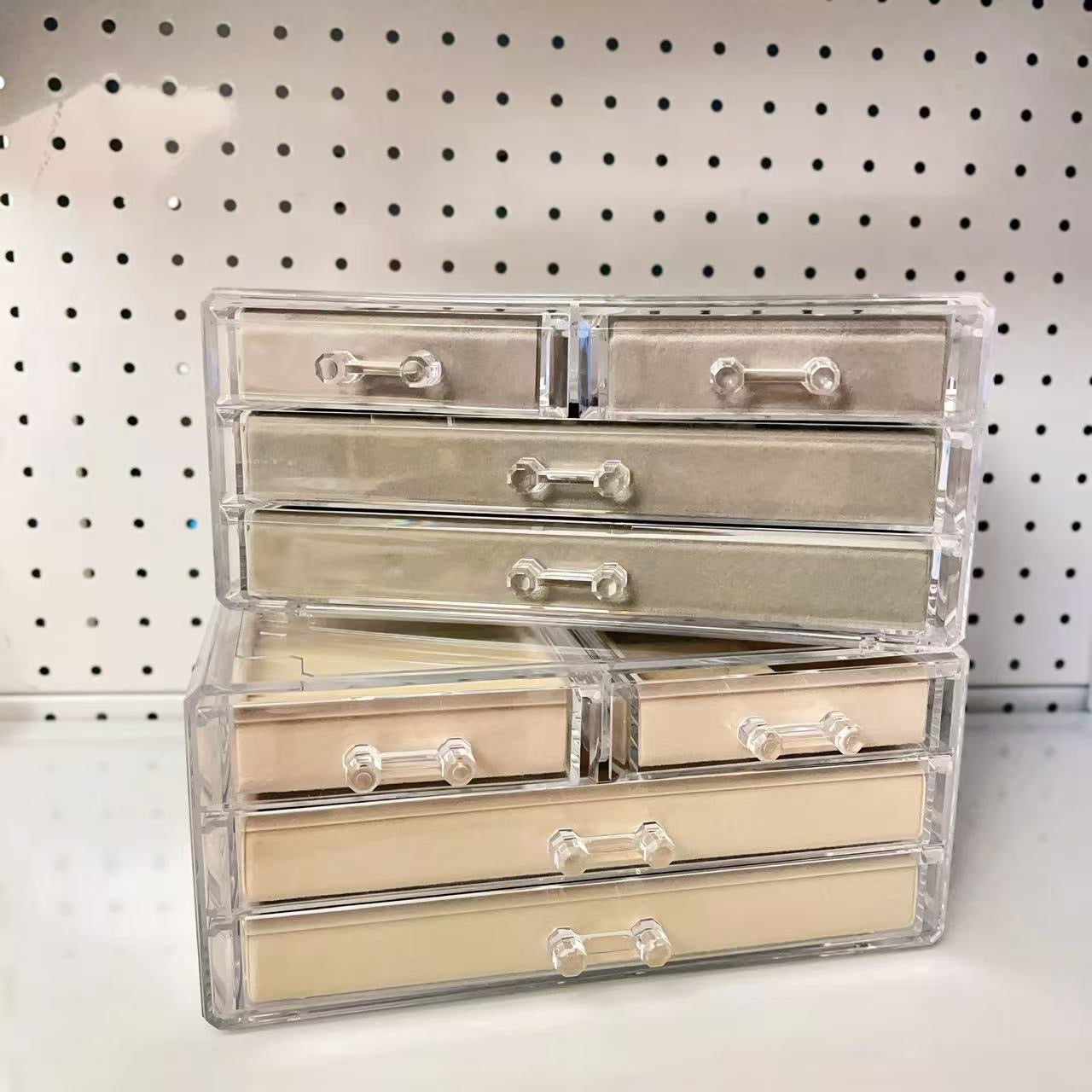 Elegant Acrylic Jewelry Box with 4 Drawers – Velvet Lined Storage for Rings & Bracelets