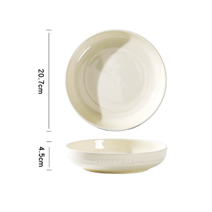 Lucky Day Ceramic Deep Plate – Soft Pastel Colors, 8 Inches