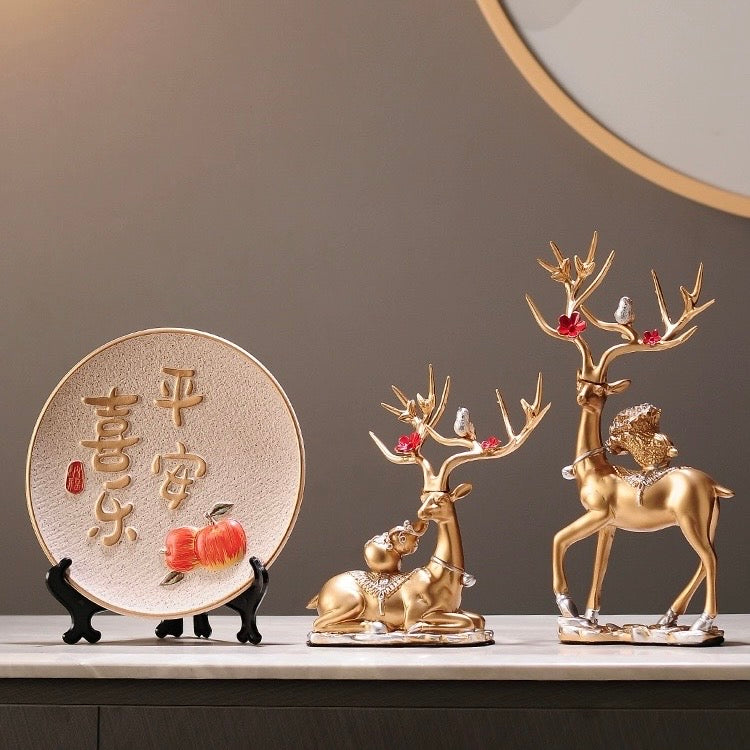 Peace & Joy Ceramic Decorative Plate – Modern Chinese Style Gift
