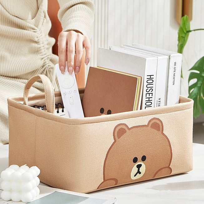 Line Friends Cute Storage Basket – Brown & Cony | Compact & Sturdy Organizer