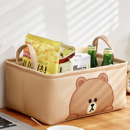 Line Friends Cute Storage Basket – Brown & Cony | Compact & Sturdy Organizer