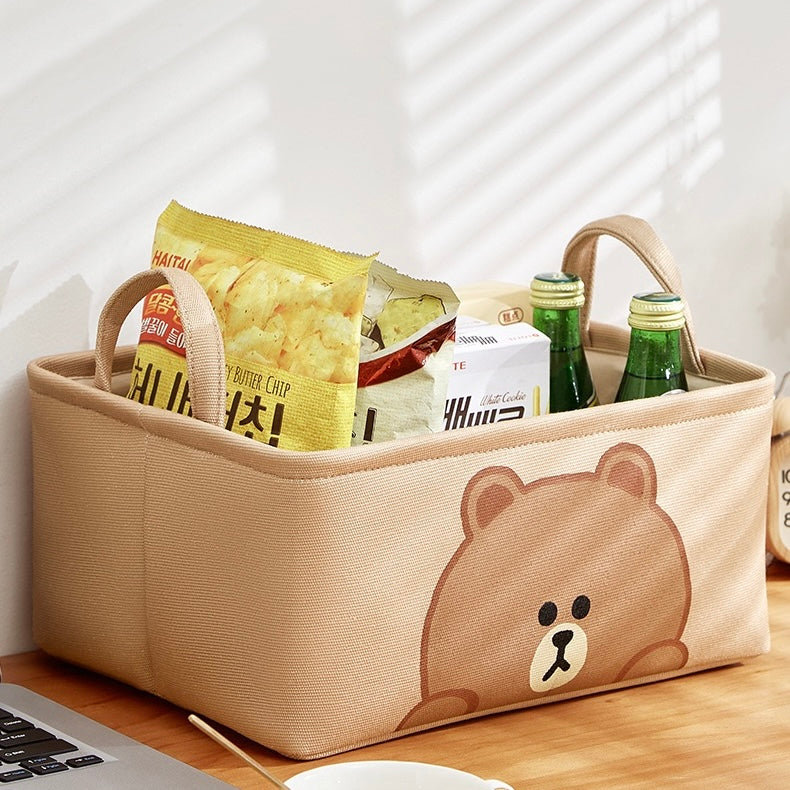Line Friends Cute Storage Basket – Brown & Cony | Compact & Sturdy Organizer