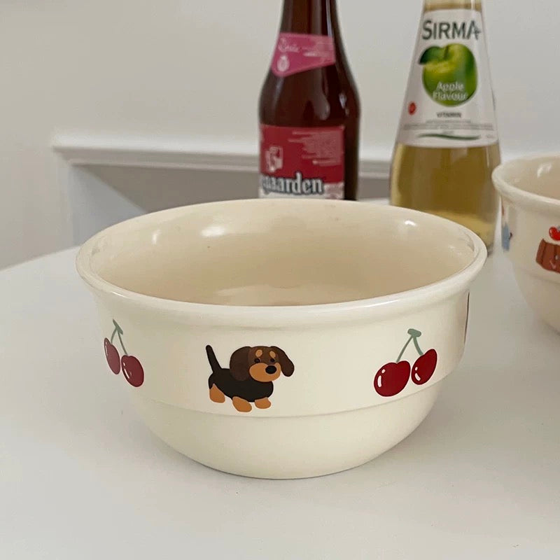 Cartoon-Themed Ceramic Bowls – Perfect for Breakfast & Snacks