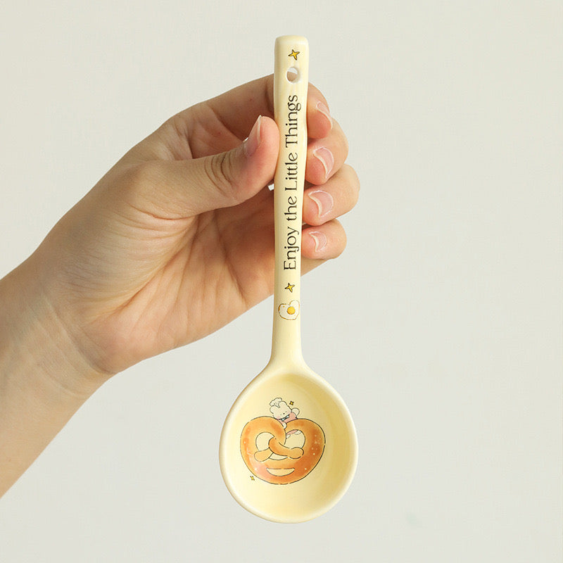 Bread Bunny Ceramic Spoon | Cute & Cozy Spoon, 4 Adorable Designs