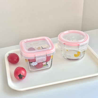Mini Cute Duck Glass Food Storage Containers | Microwave & Dishwasher Safe