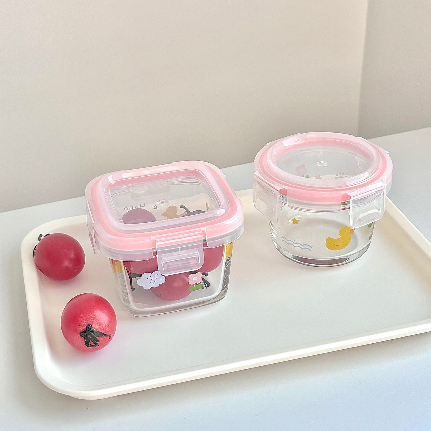Mini Cute Duck Glass Food Storage Containers | Microwave & Dishwasher Safe