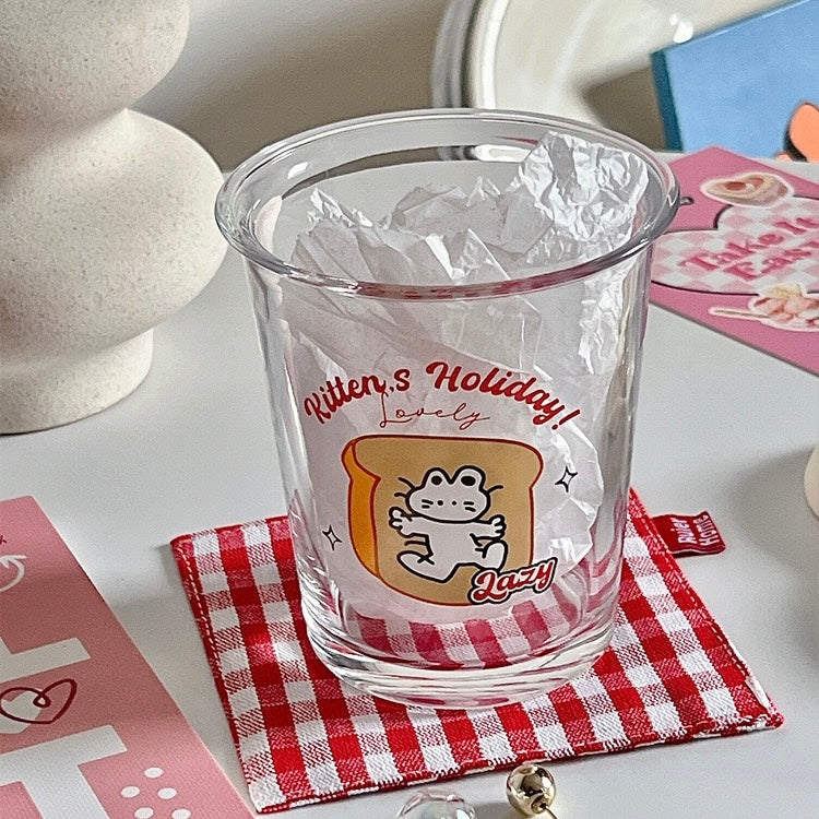 Adorable Bread Cat Glass Mug | Variety in Style, Perfect Gift Choice, 350ML Capacity