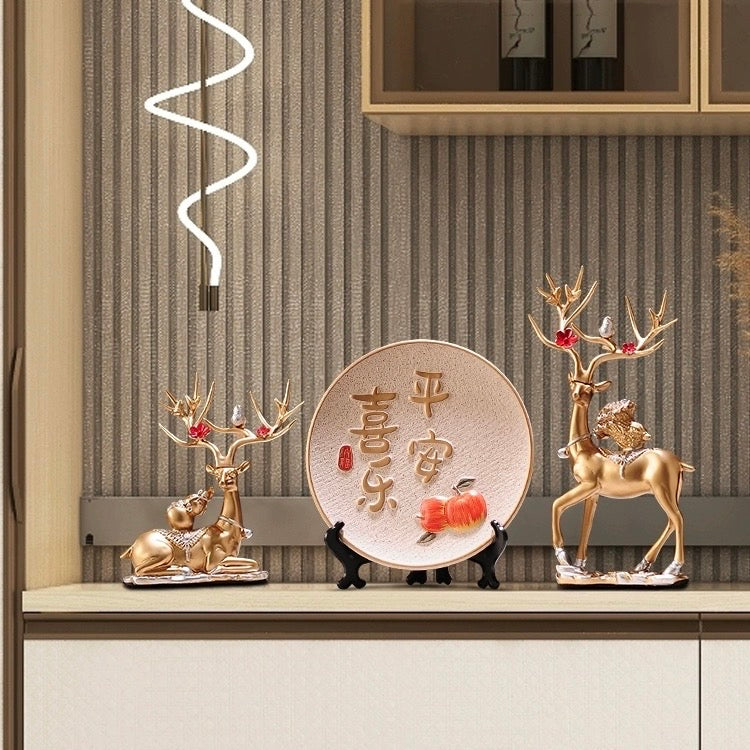 Peace & Joy Ceramic Decorative Plate – Modern Chinese Style Gift