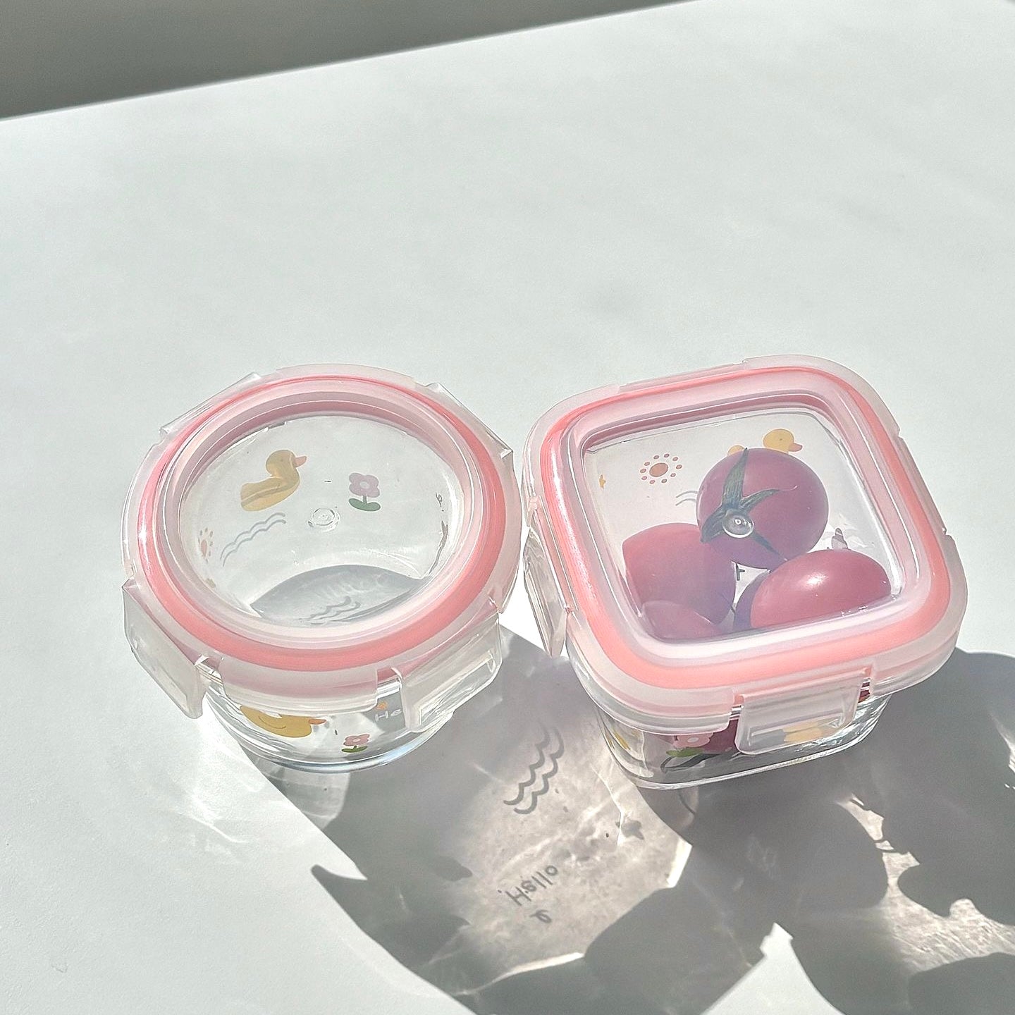Mini Cute Duck Glass Food Storage Containers | Microwave & Dishwasher Safe