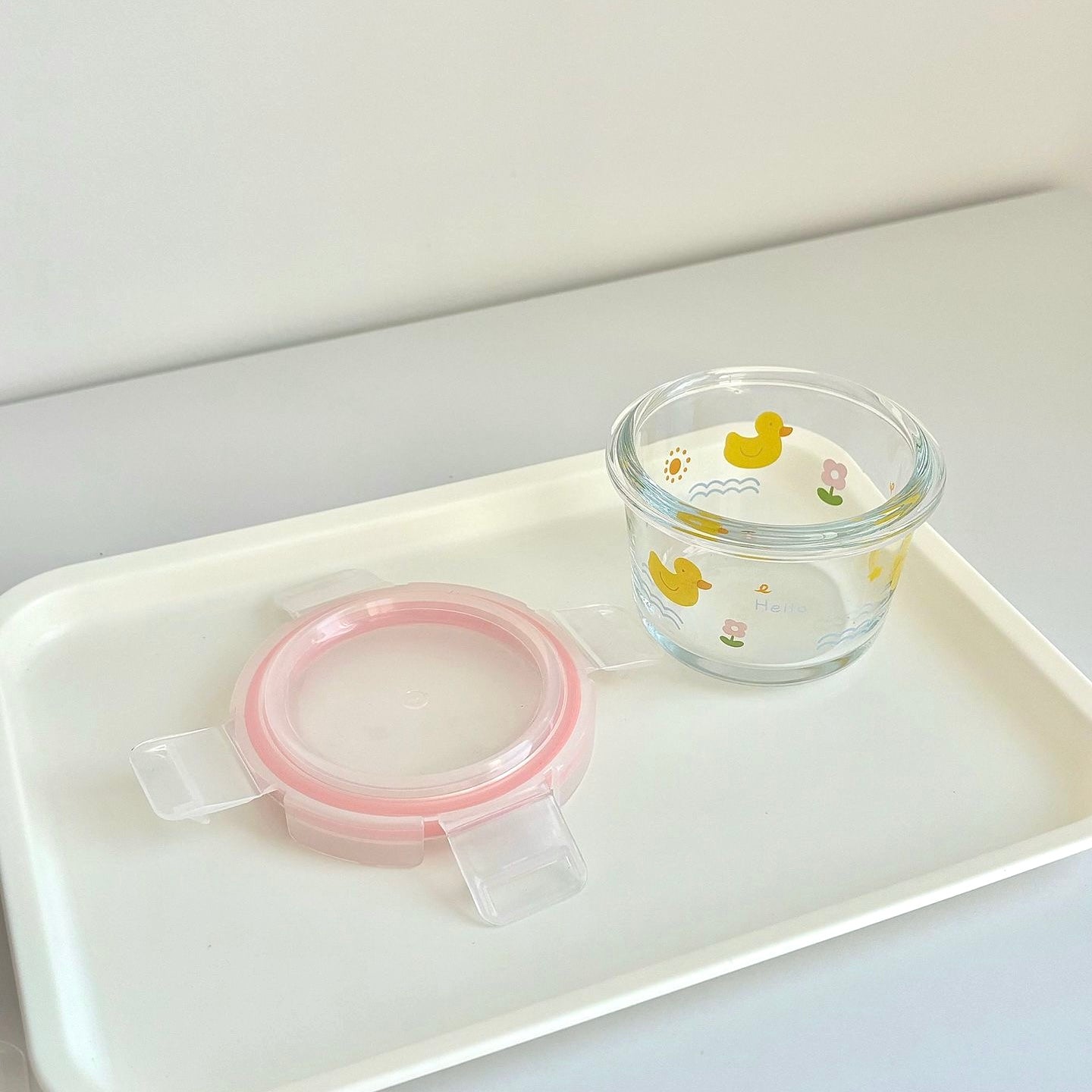 Mini Cute Duck Glass Food Storage Containers | Microwave & Dishwasher Safe