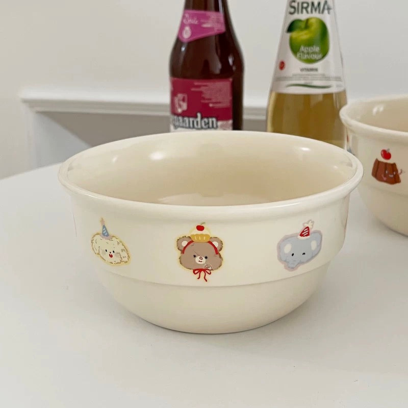 Cartoon-Themed Ceramic Bowls – Perfect for Breakfast & Snacks