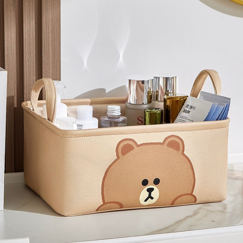 Line Friends Cute Storage Basket – Brown & Cony | Compact & Sturdy Organizer