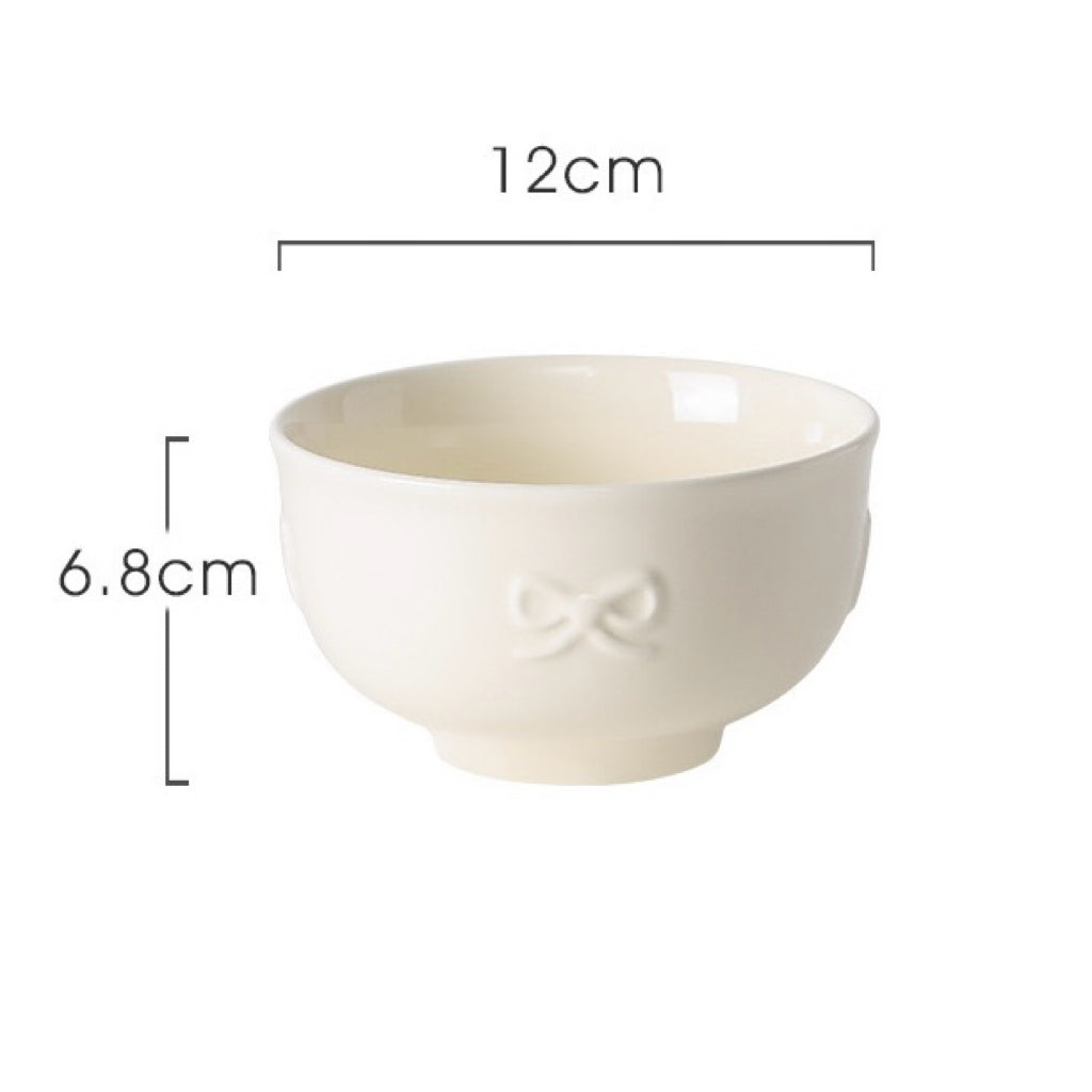 Embossed Bunny Ceramic Dinnerware Set | Pastel Pink & Cream White Tableware