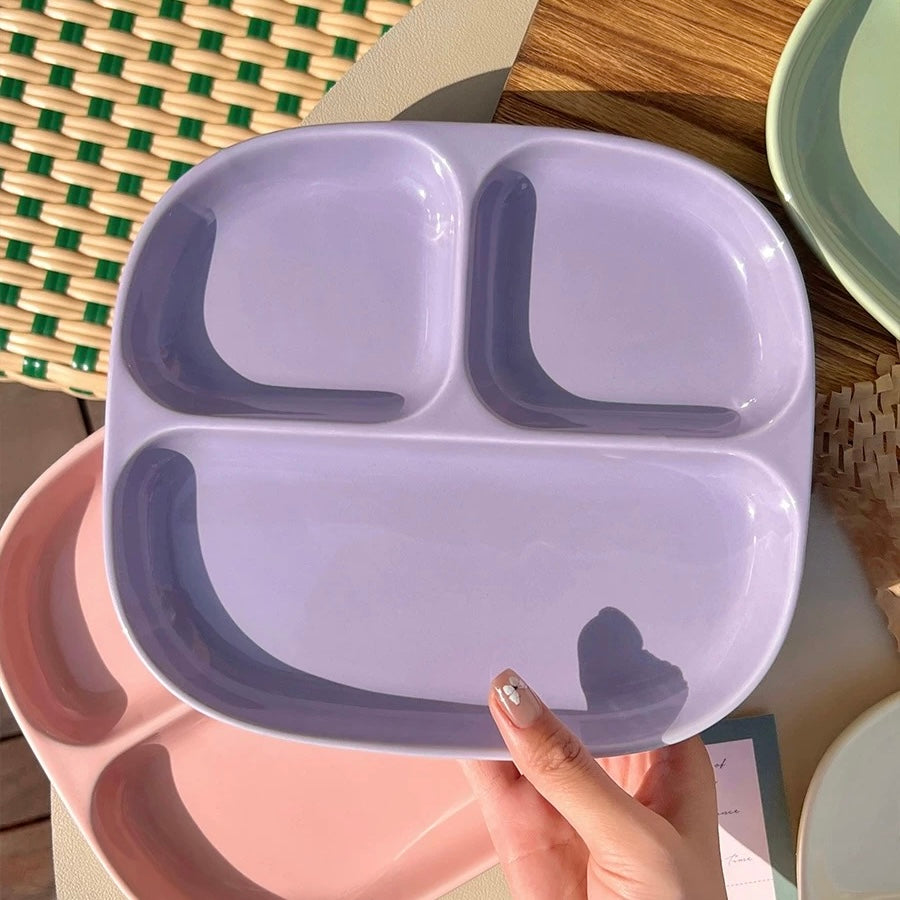 Ceramic Divided Breakfast Plate | 8.5-Inch Pastel Sectioned Dish