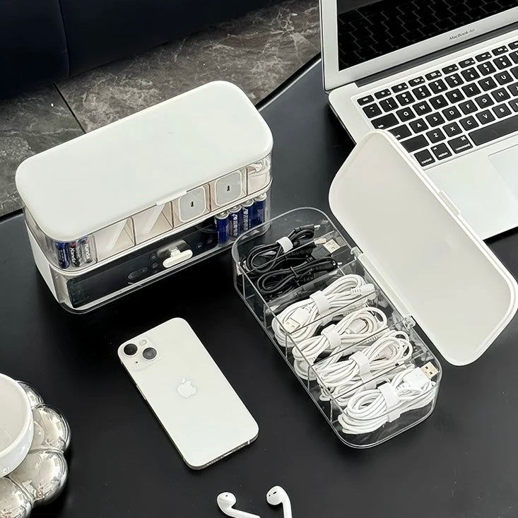 Desk Organizer for Cables and Chargers | Durable PP Plastic
