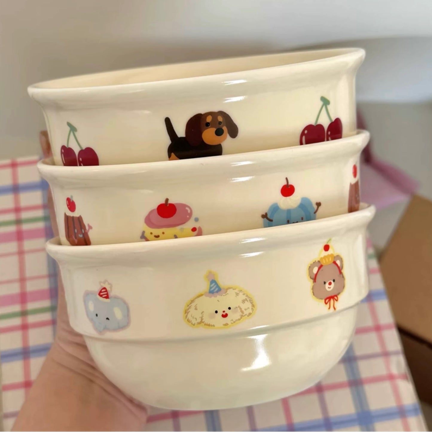 Cartoon-Themed Ceramic Bowls – Perfect for Breakfast & Snacks