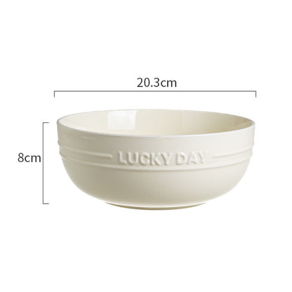 Lucky Day Large Capacity Ceramic Soup Bowl – Soft Pastel Colors, 1700ML Capacity