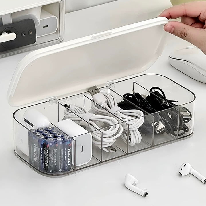 Desk Organizer for Cables and Chargers | Durable PP Plastic
