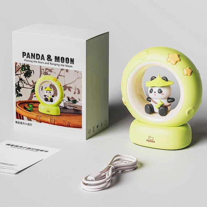 Panda&Moon Night Light | Soft Silicone, USB Charging | Perfect Birthday Gift