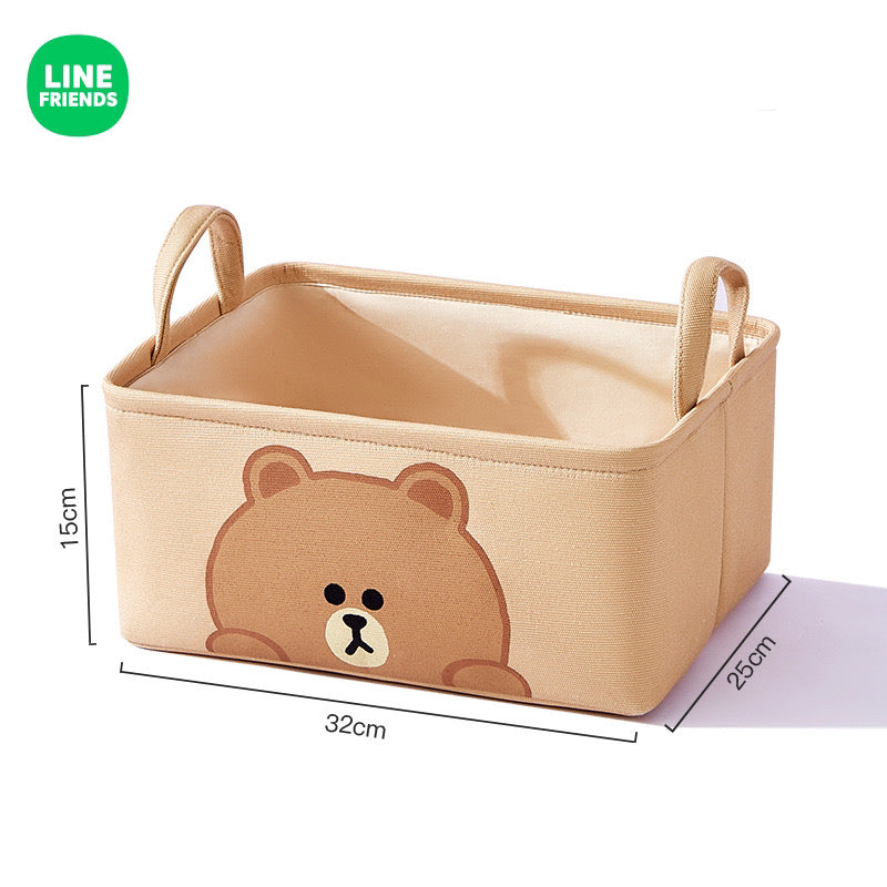 Line Friends Cute Storage Basket – Brown & Cony | Compact & Sturdy Organizer