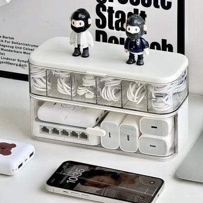 Desk Organizer for Cables and Chargers | Durable PP Plastic