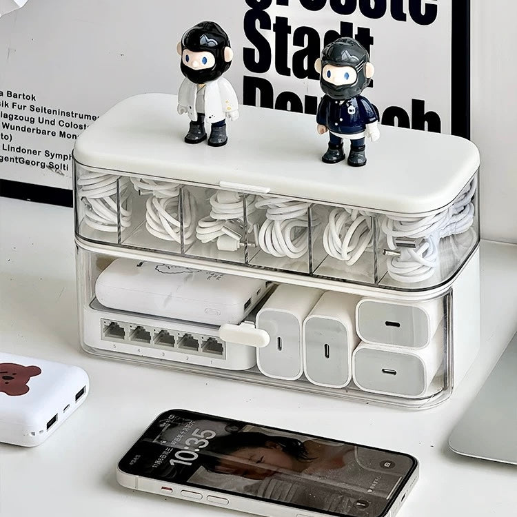 Desk Organizer for Cables and Chargers | Durable PP Plastic