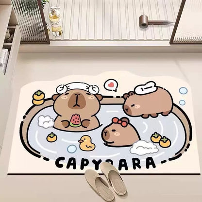 Capybara Shower Bathroom Absorbent Mat - Size 40x60cm / 50x80cm | Quick-Drying and Absorbent