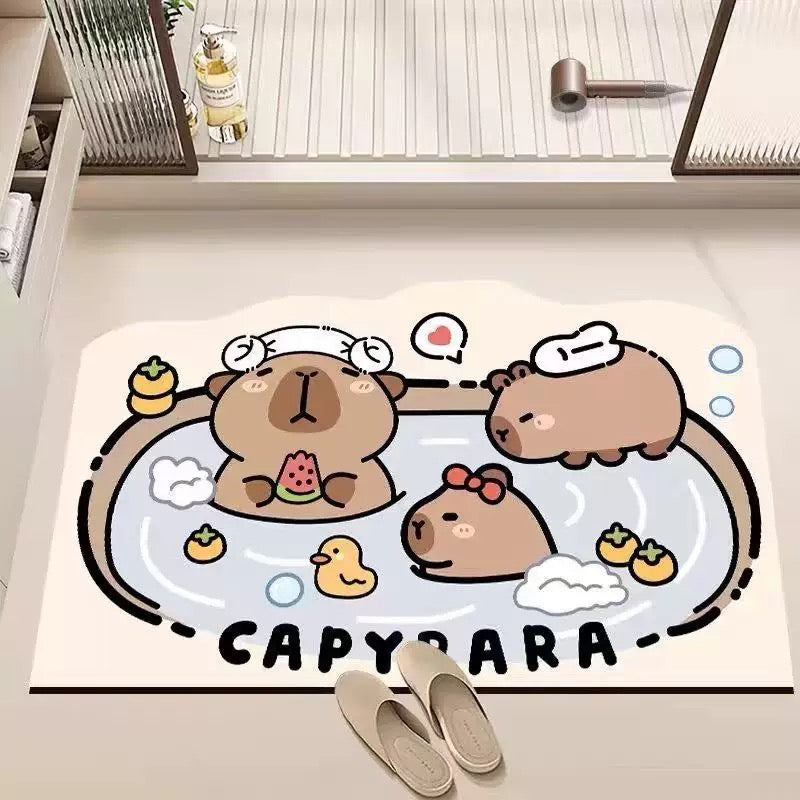 Capybara Shower Bathroom Absorbent Mat - Size 40x60cm / 50x80cm | Quick-Drying and Absorbent