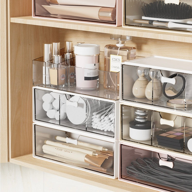 Versatile White Drawer Storage with Lipstick Organizer – Simple & Stylish