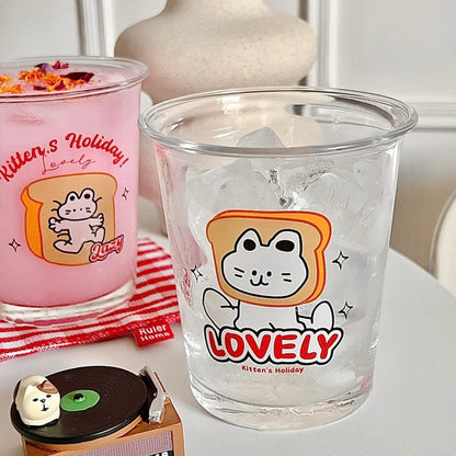 Adorable Bread Cat Glass Mug | Variety in Style, Perfect Gift Choice, 350ML Capacity