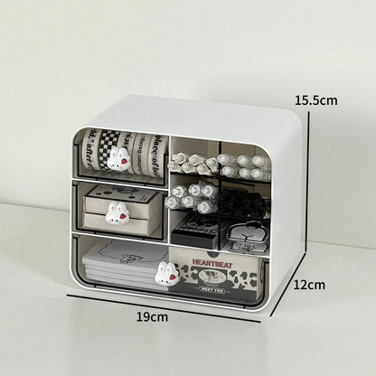 Pig & Rabbit Desktop Organizer with Drawers | High-Quality Acrylic and PC Plastic