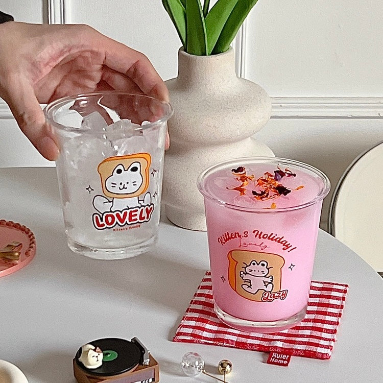 Adorable Bread Cat Glass Mug | Variety in Style, Perfect Gift Choice, 350ML Capacity