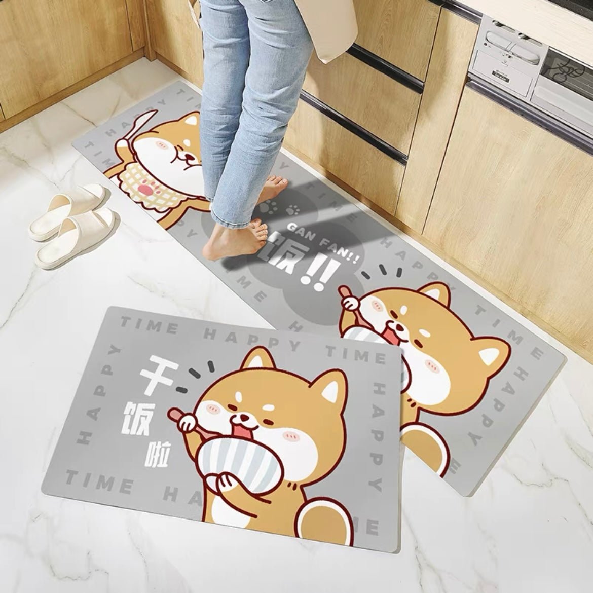 Dinner Time Oil-Proof Leather Kitchen Mat - Size 45x75cm/45x150cm - Wuli Home