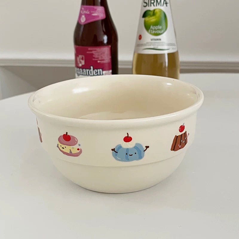 Cartoon-Themed Ceramic Bowls – Perfect for Breakfast & Snacks