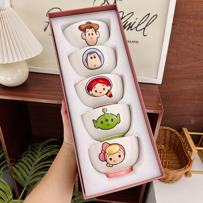 Toy Story Ceramic Bowl Gift Set – Set of 5, 5-Piece Cute Character Design