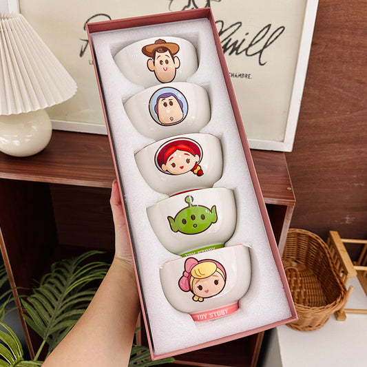 Toy Story Ceramic Bowl Gift Set – Set of 5, 5-Piece Cute Character Design