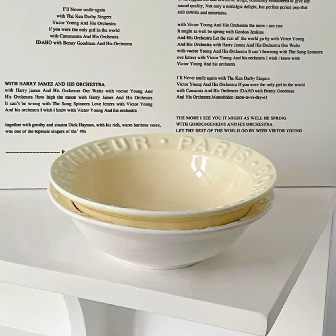 Embossed Letter Ceramic Bowl | 300ml Capacity, Bowl for Yogurt & Desserts