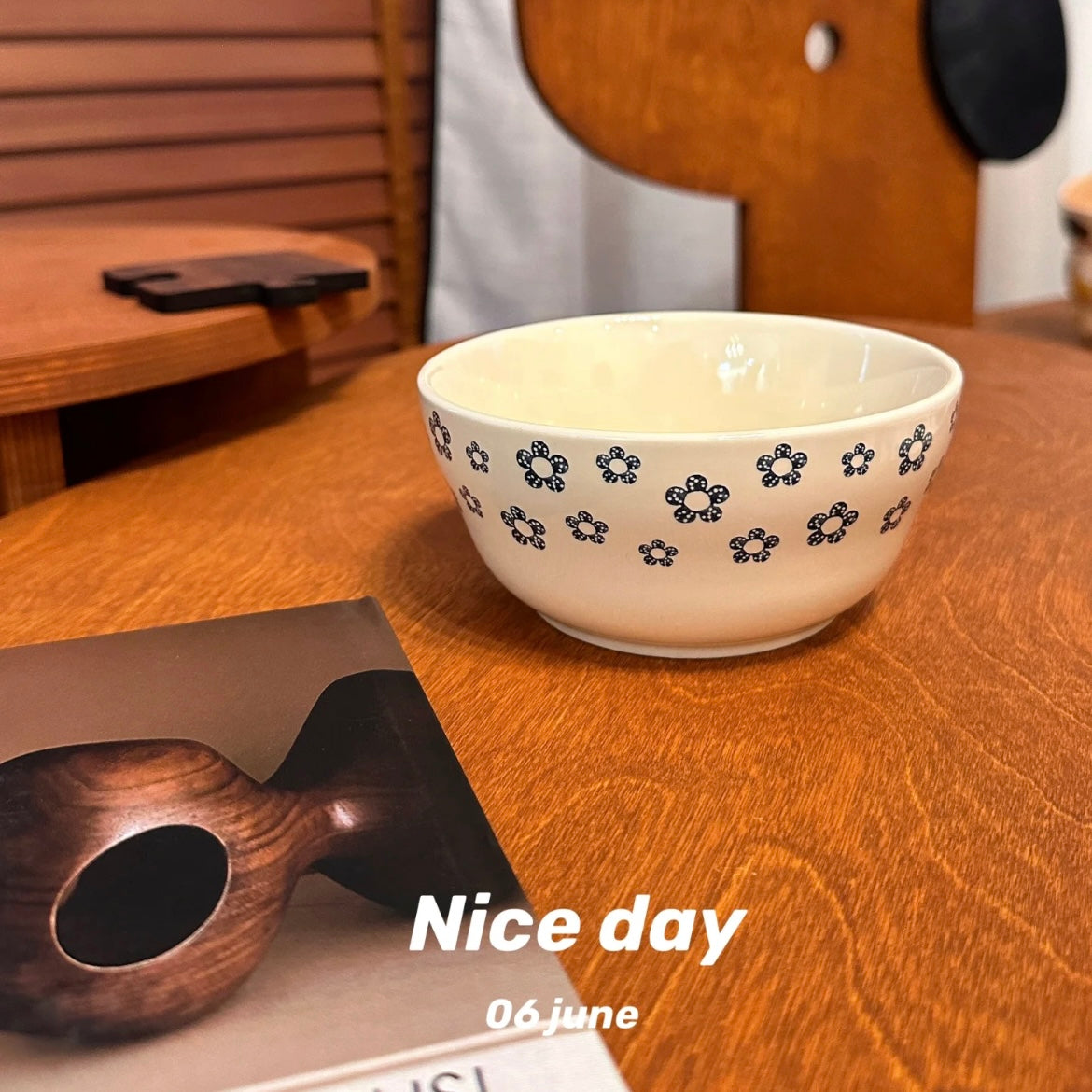 Blue Blossom Ceramic Bowl Gift Set – Set of 4, Perfect for Gifting