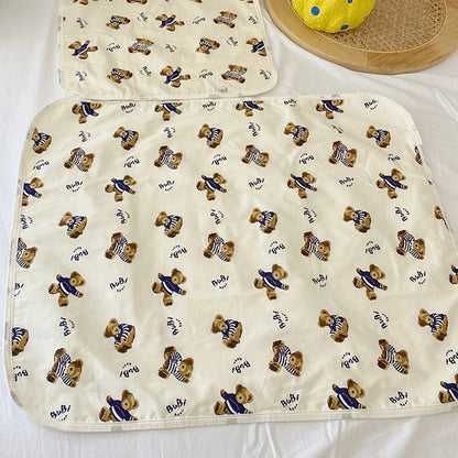 Adorable Bear Menstrual Waterproof Pad - 80x110cm Reusable Protective Bed Mat for Periods