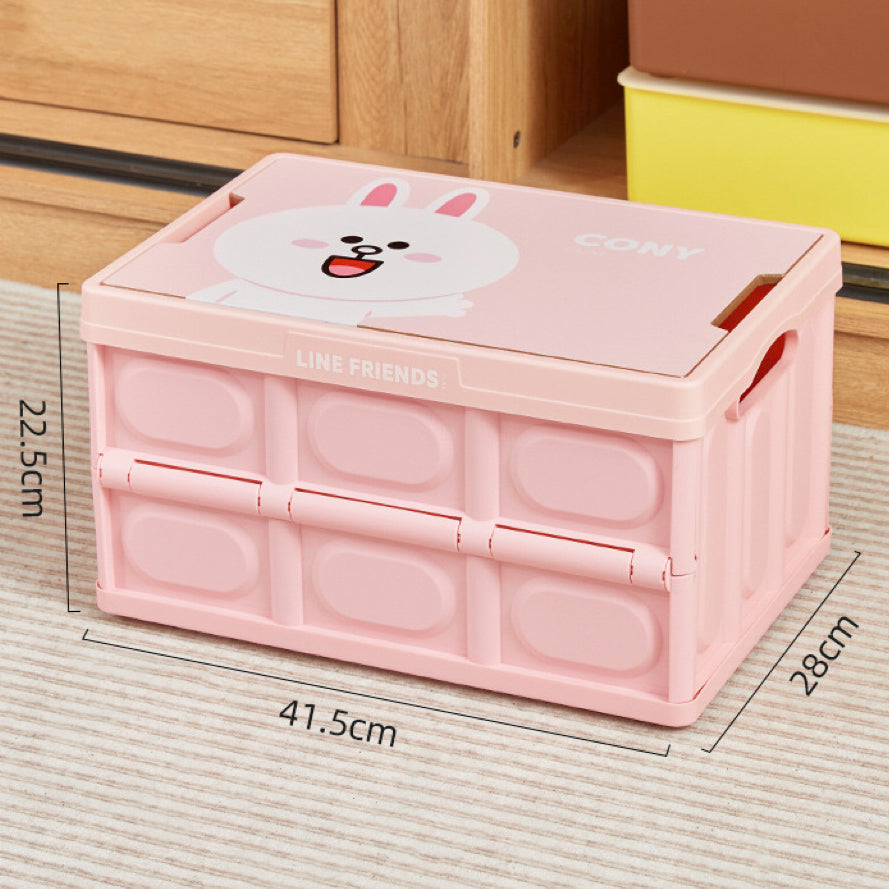 Line Friends Foldable Car Storage Box – Brown & Cony | Multipurpose Organizer
